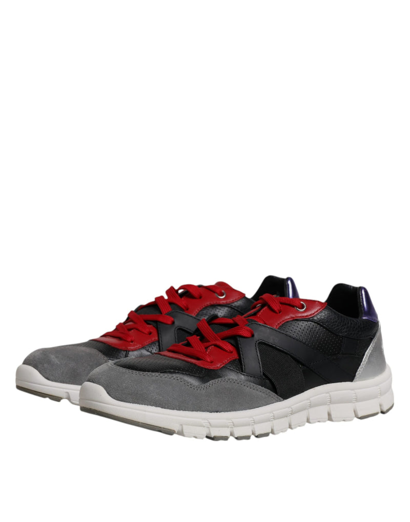 Dolce & Gabbana Multicolor Leather Suede Low Top Sneakers