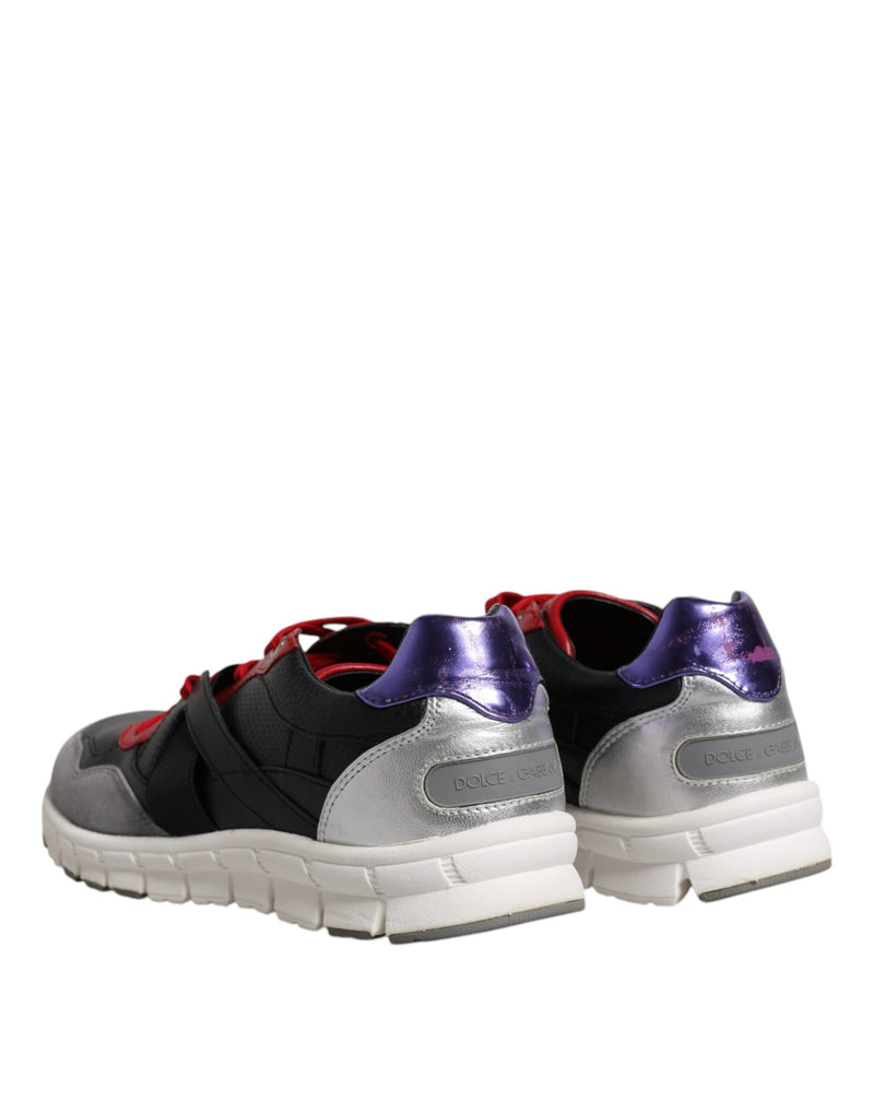 Dolce & Gabbana Multicolor Leather Suede Low Top Sneakers
