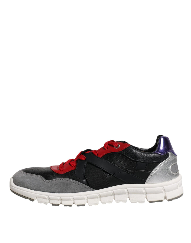 Dolce & Gabbana Multicolor Leather Suede Low Top Sneakers