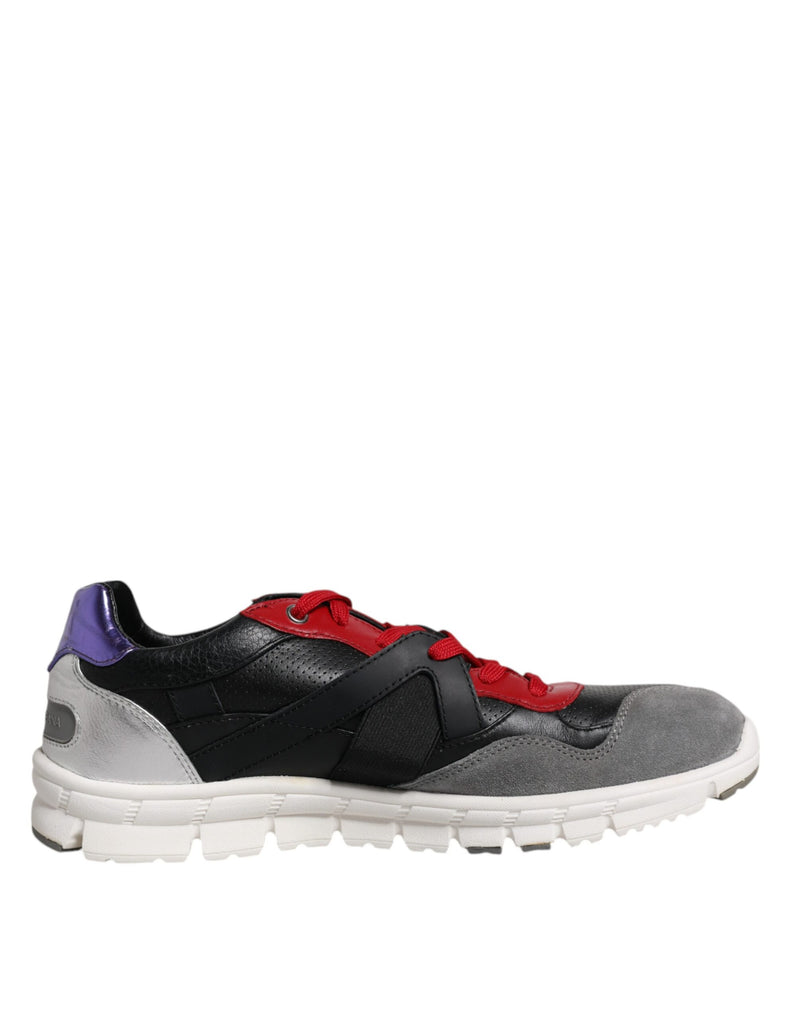 Dolce & Gabbana Multicolor Leather Suede Low Top Sneakers