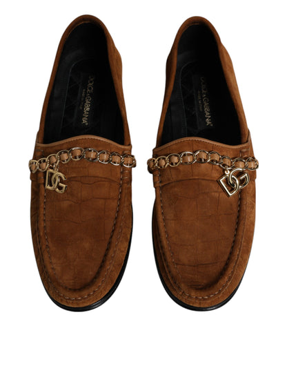 Dolce & Gabbana Bruine Suède Lederen Loafers, Formele Schoenen