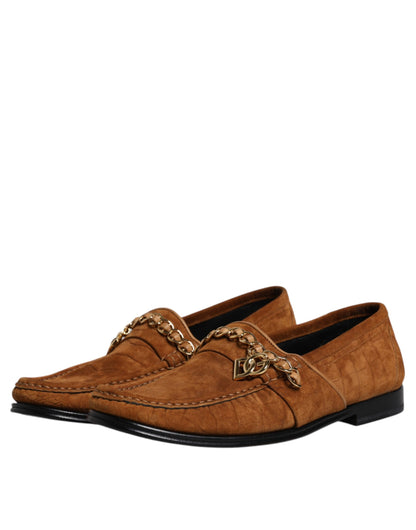 Dolce & Gabbana Bruine Suède Lederen Loafers, Formele Schoenen