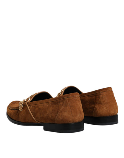 Dolce & Gabbana Bruine Suède Lederen Loafers, Formele Schoenen