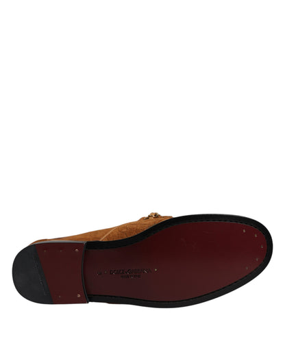 Dolce & Gabbana Bruine Suède Lederen Loafers, Formele Schoenen