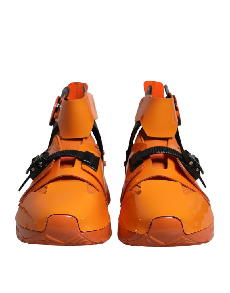 Dolce & Gabbana Orange Multi Panel Chunky High Top Sneakers