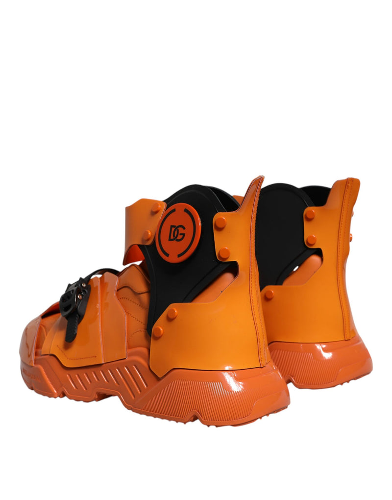 Dolce & Gabbana Orange Multi Panel Chunky High Top Sneakers