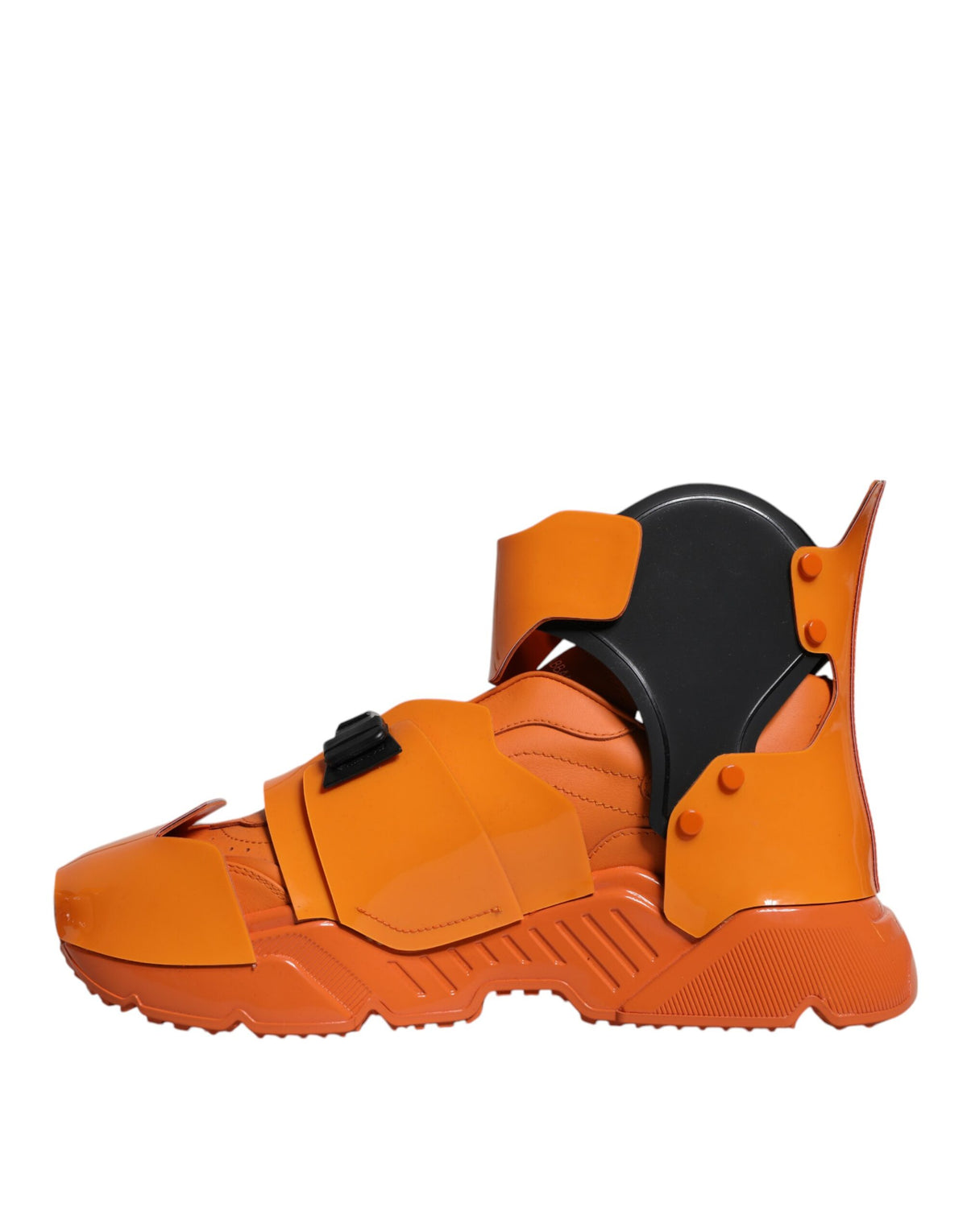 Dolce & Gabbana Orange Multi Panel Chunky High Top Sneakers