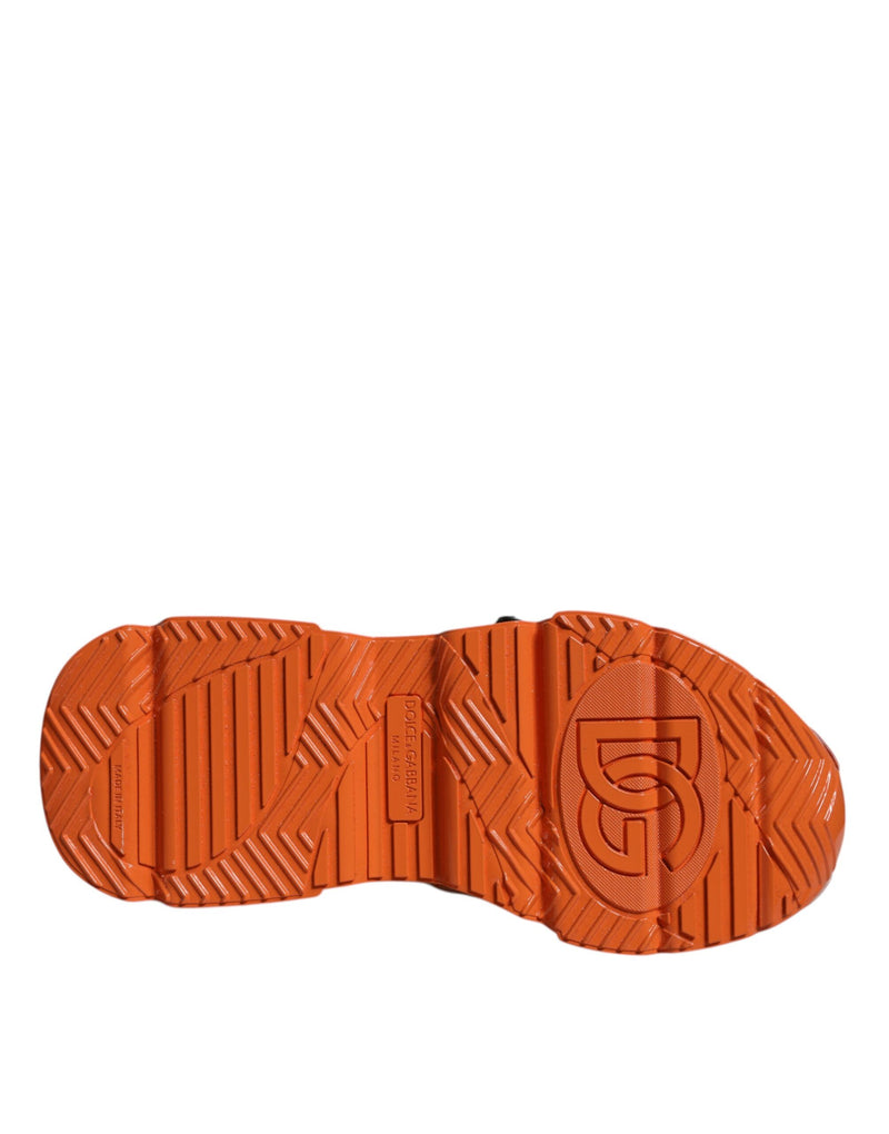 Dolce & Gabbana Orange Multi Panel Chunky High Top Sneakers