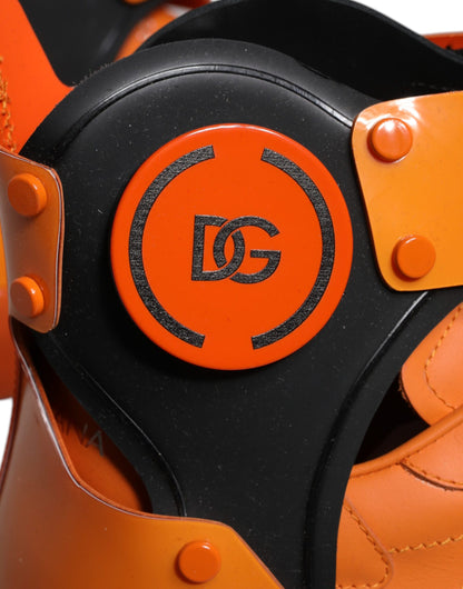 Dolce & Gabbana Oranje Multi Panel Chunky Hoge Sneakers