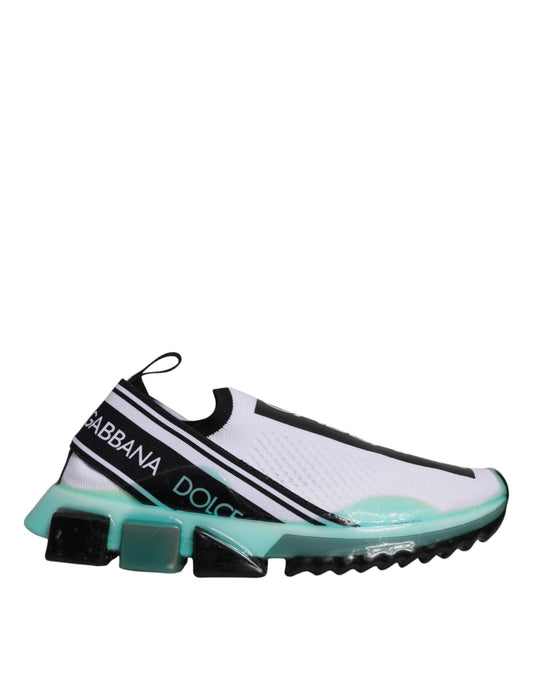 Dolce & Gabbana witte en blauwe Sorrento instapsneakers