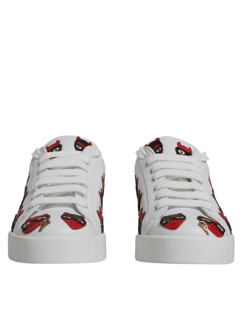 Dolce & Gabbana White Devil Face Portofino Sneakers