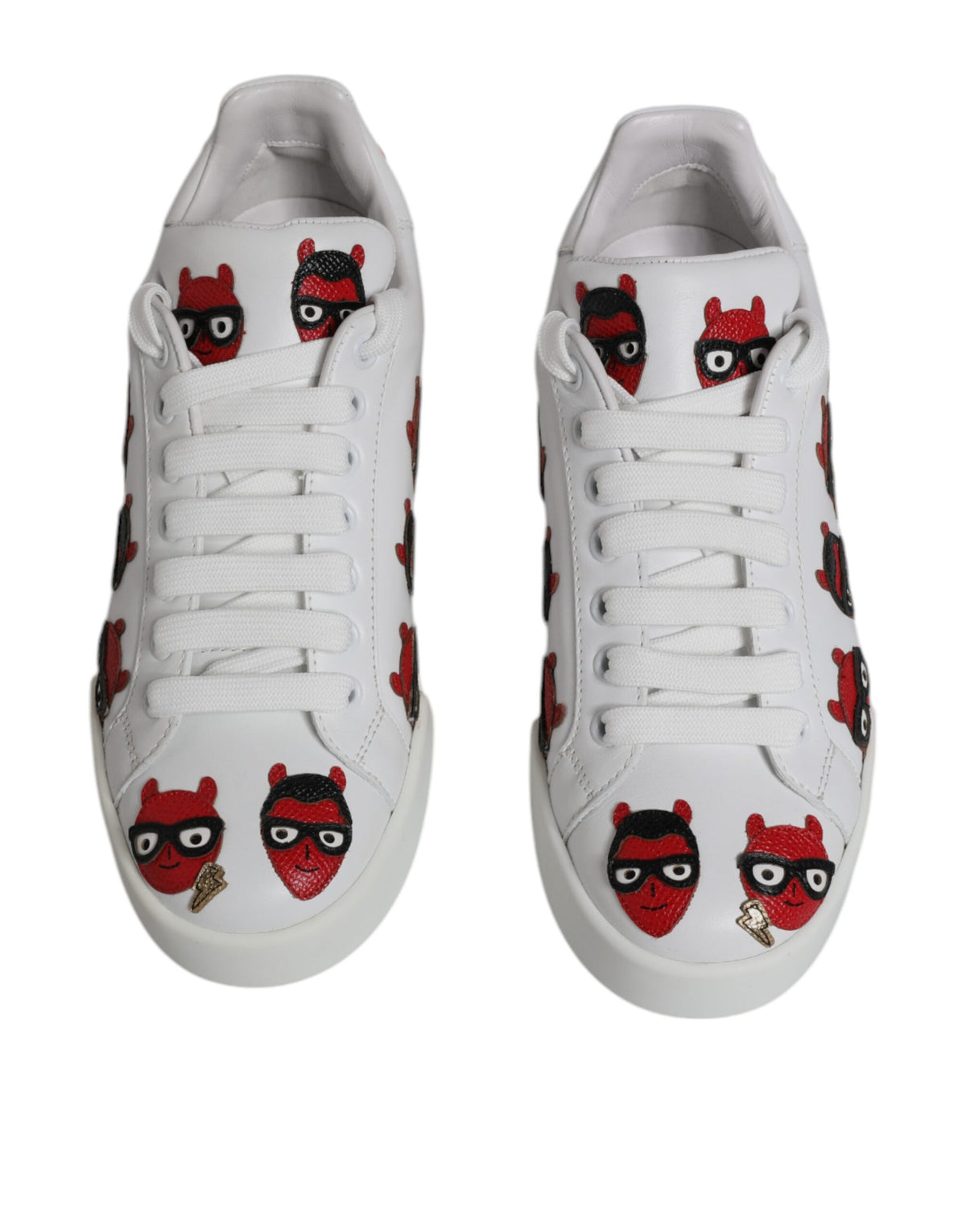 Dolce & Gabbana White Devil Face Portofino Sneakers