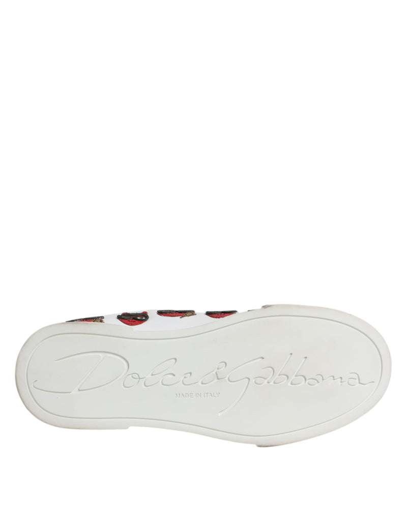Dolce & Gabbana White Devil Face Portofino Sneakers