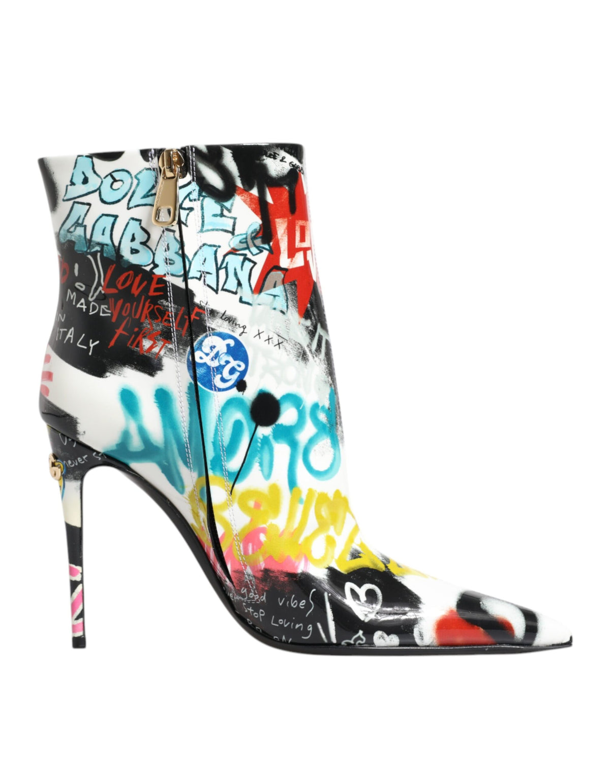 Dolce & Gabbana Multicolor Graffiti Keira Mid Calf Boots