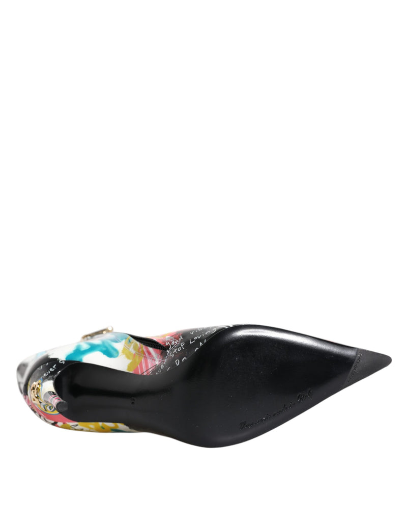Dolce & Gabbana Multicolor Graffiti Keira Mid Calf Boots
