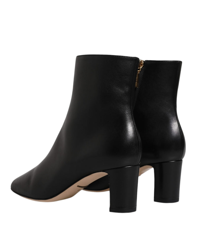 Dolce & Gabbana Black Jackie Leather Mid Calf Boots