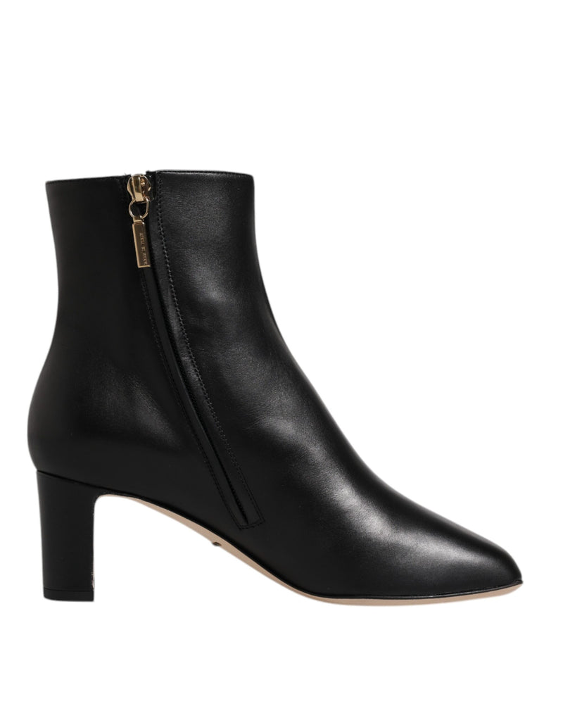 Dolce & Gabbana Black Jackie Leather Mid Calf Boots