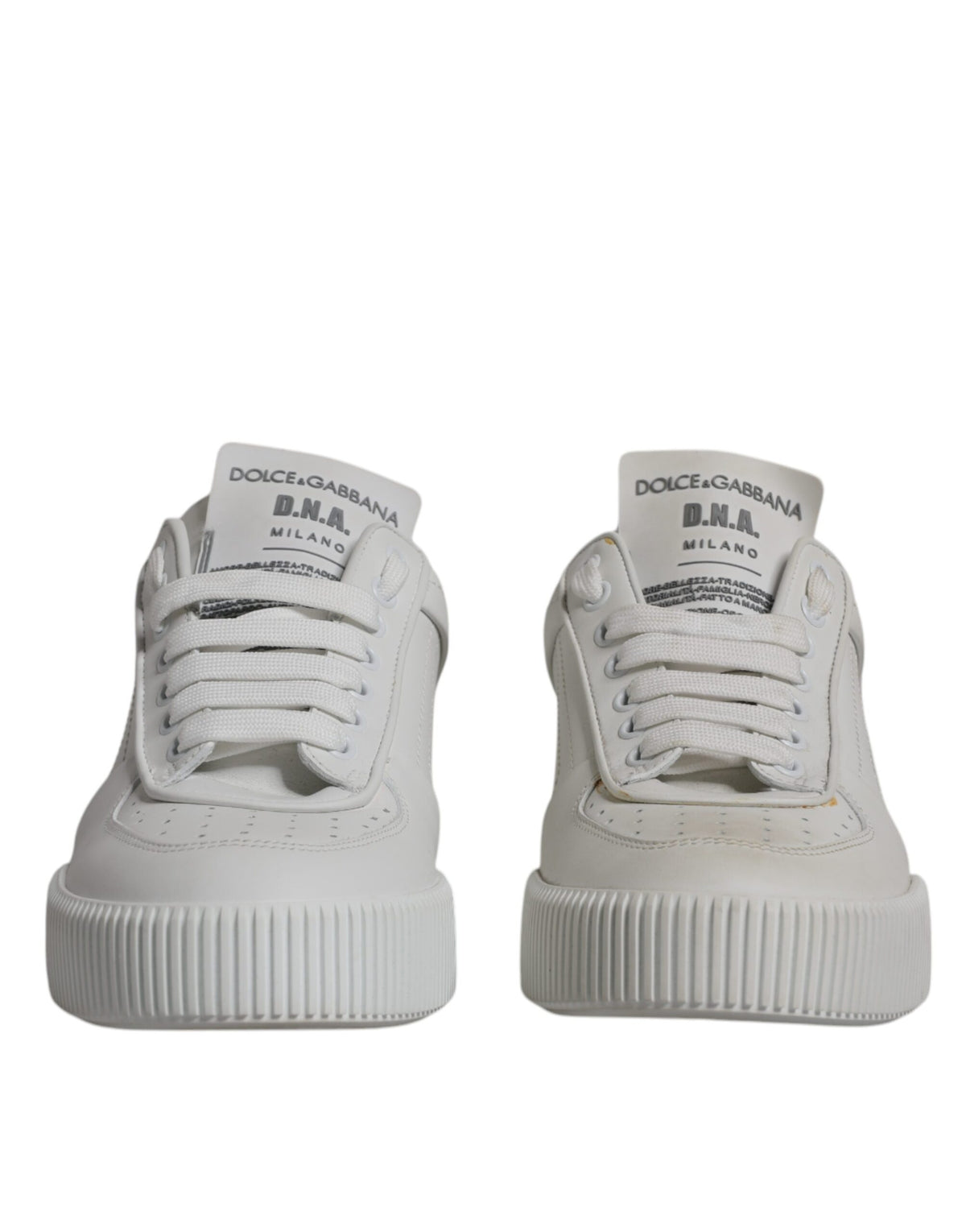 Dolce & Gabbana White Miami Leather Low Top Sneakers