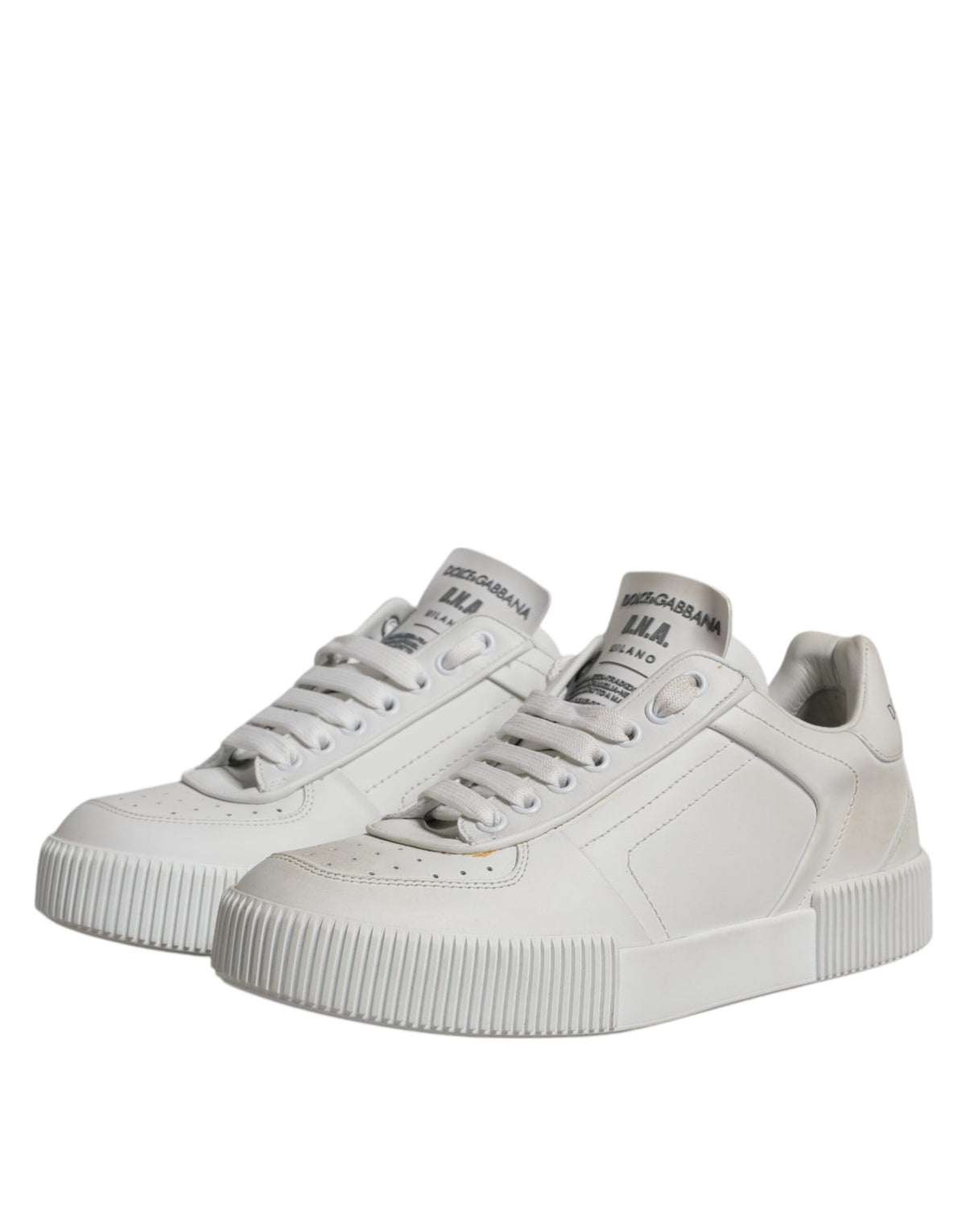 Dolce & Gabbana White Miami Leather Low Top Sneakers