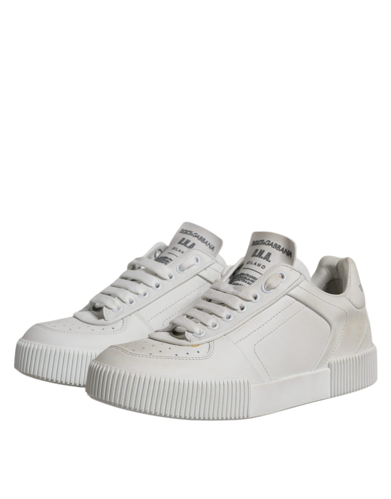 Dolce & Gabbana White Miami Leather Low Top Sneakers