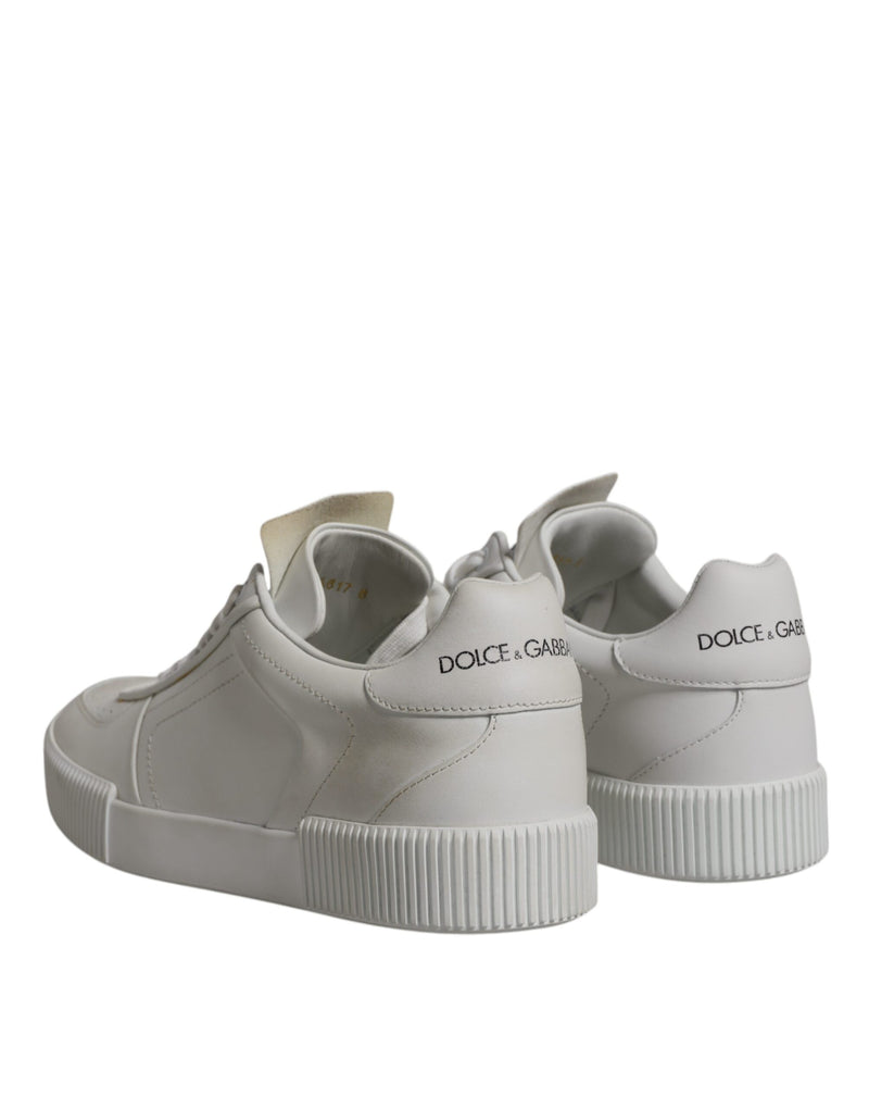 Dolce & Gabbana White Miami Leather Low Top Sneakers