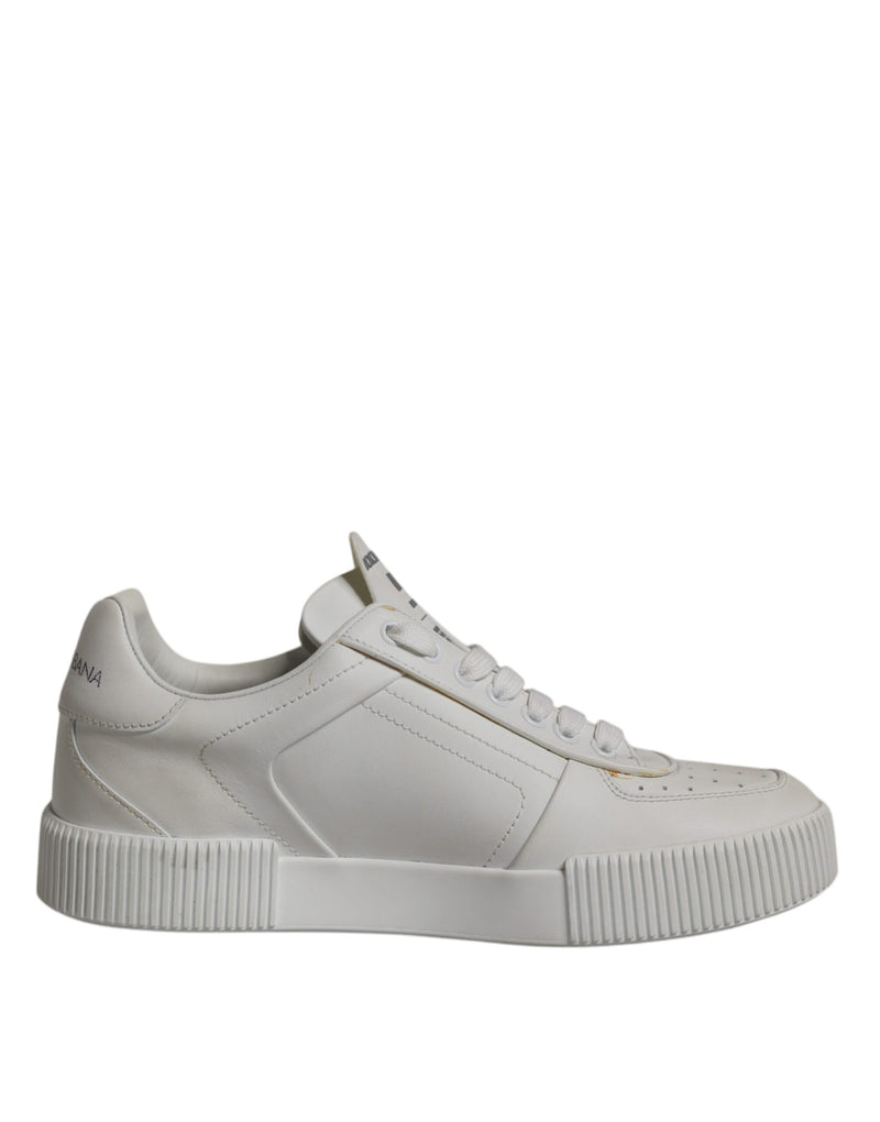 Dolce & Gabbana White Miami Leather Low Top Sneakers