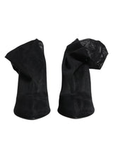 Dolce & Gabbana Black Silk Stretch Mesh Sock Boots