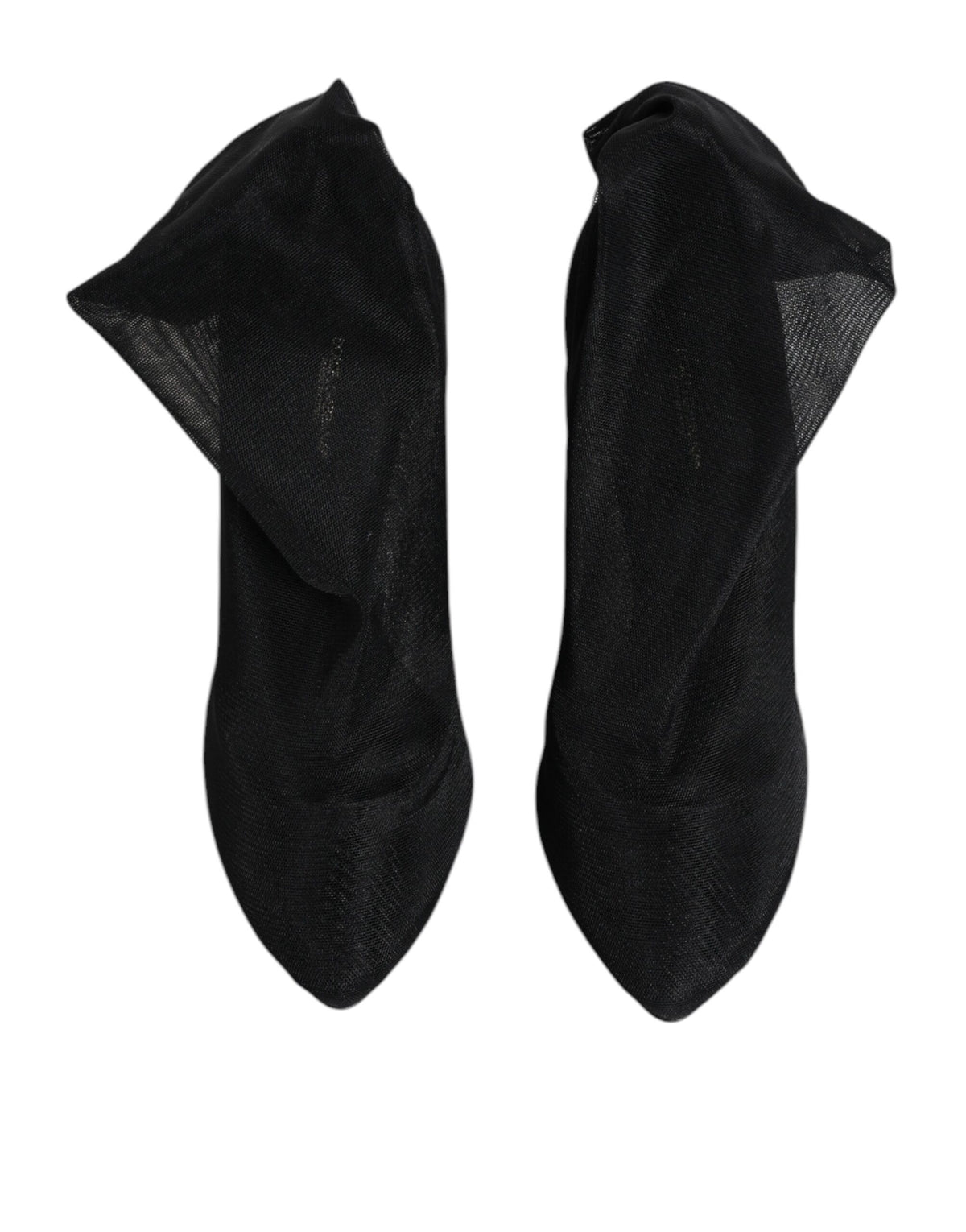 Dolce & Gabbana Black Silk Stretch Mesh Sock Boots