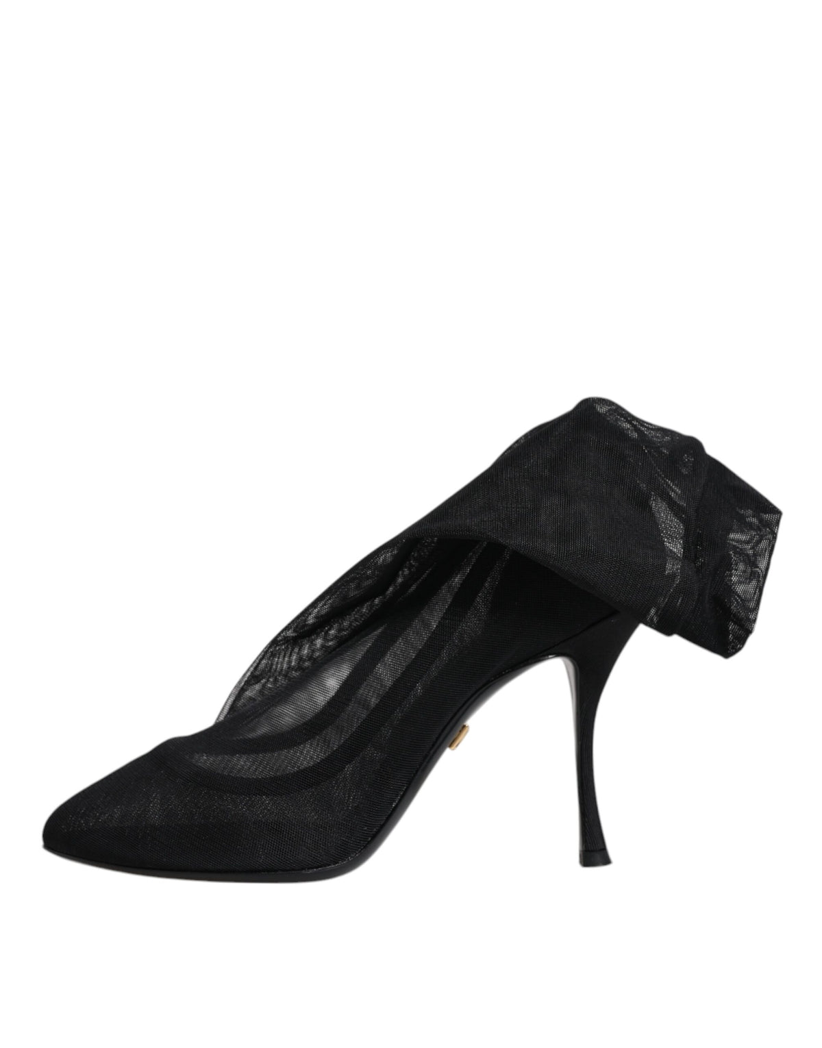 Dolce & Gabbana Black Silk Stretch Mesh Sock Boots