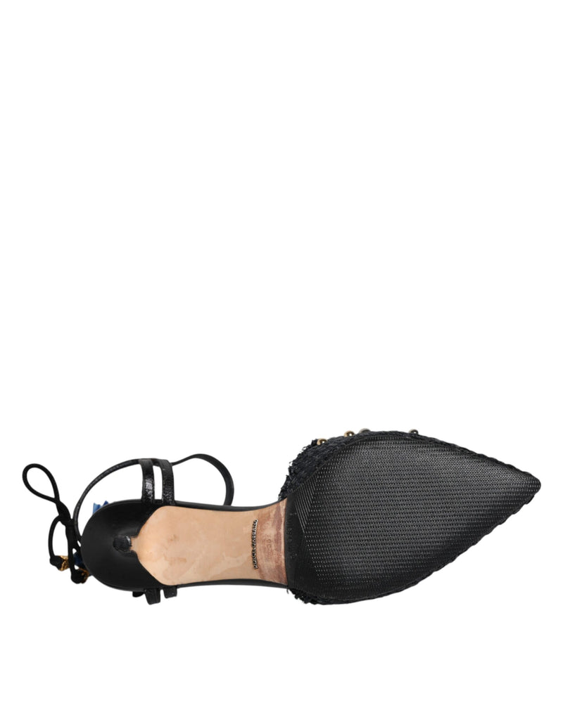 Dolce & Gabbana Black Pineapple Bellucci Heels Sandals