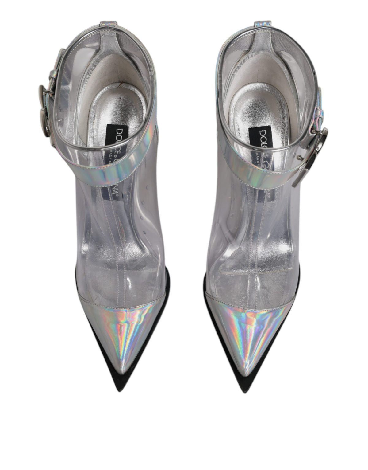 Dolce & Gabbana Silver Iridescent Pointed Short Boots