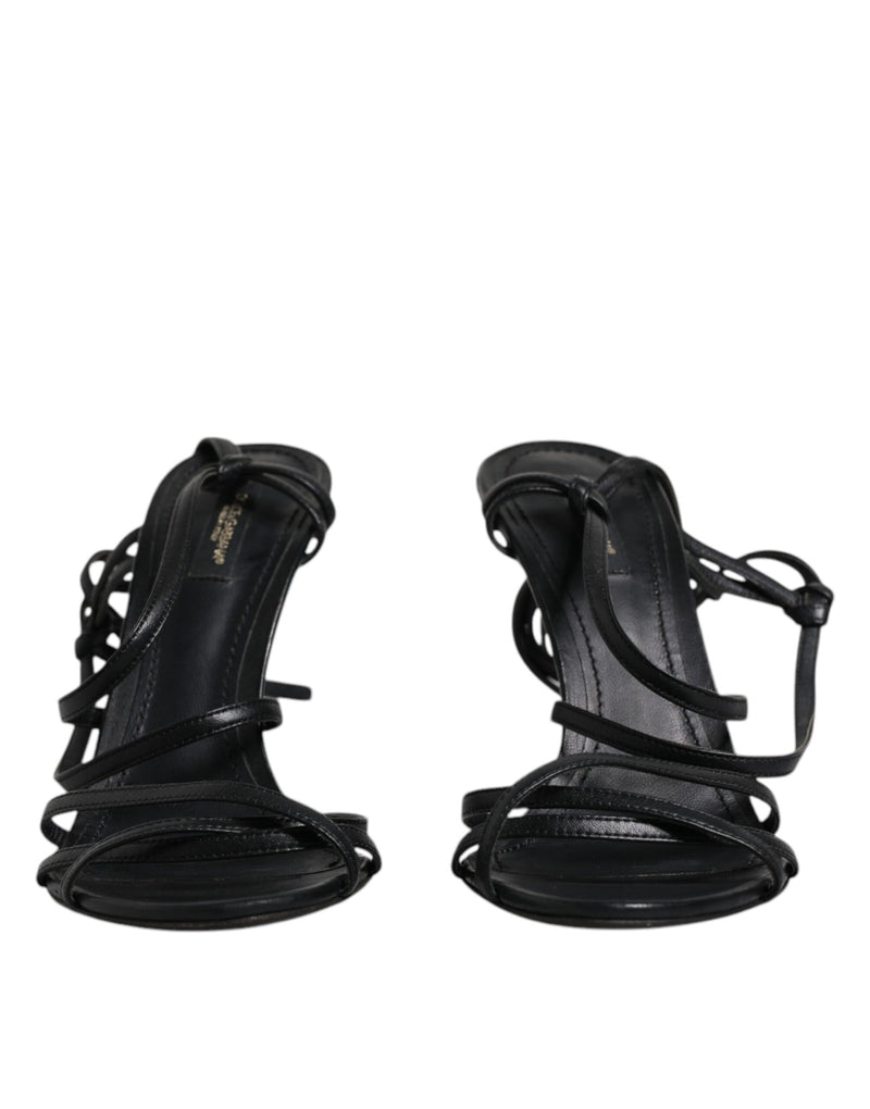 Dolce & Gabbana Keira Sandals en Cuir Noir