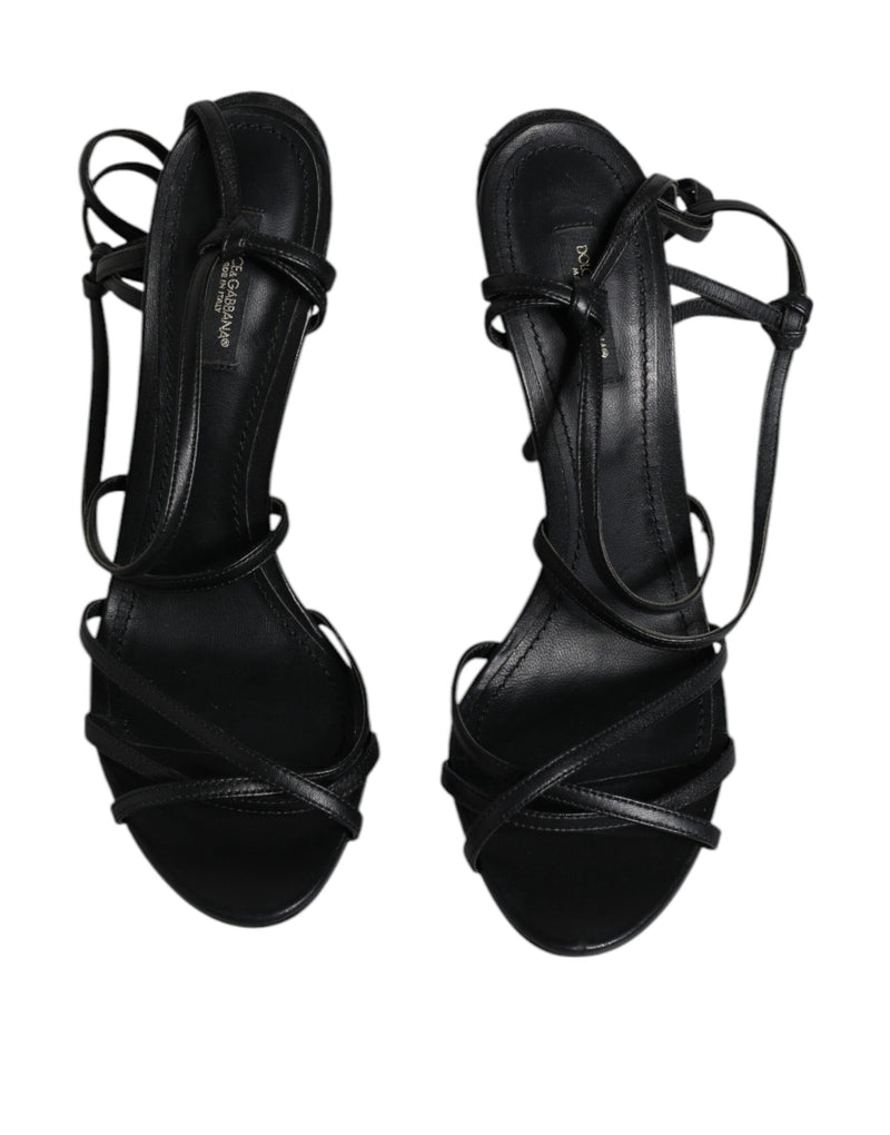 Dolce & Gabbana Keira Sandals en Cuir Noir