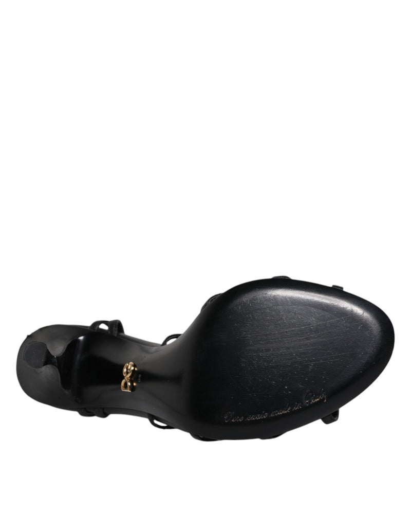 Dolce & Gabbana Keira Sandals en Cuir Noir
