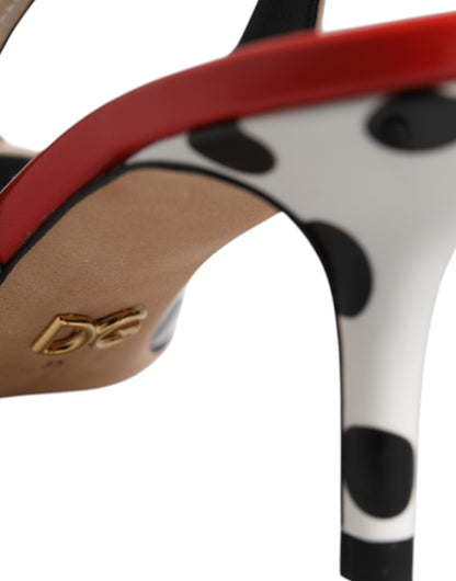 Dolce & Gabbana Multicolore Leren Slippers met Kristallen Hak