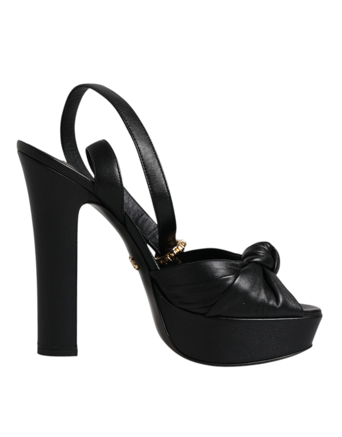 Dolce & Gabbana Sandales à Talons Plates en Cuir Noir