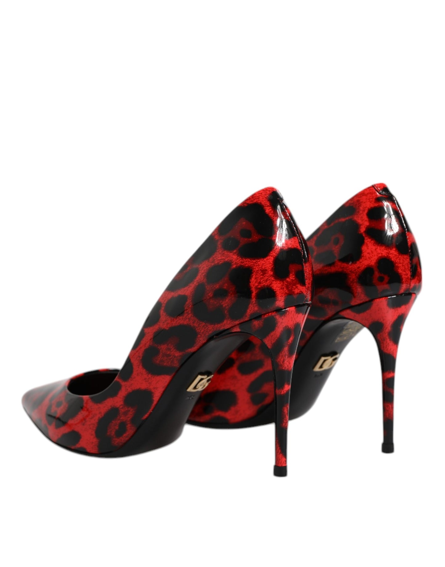Dolce & Gabbana rode stiletto hakken van leer met luipaardprint.