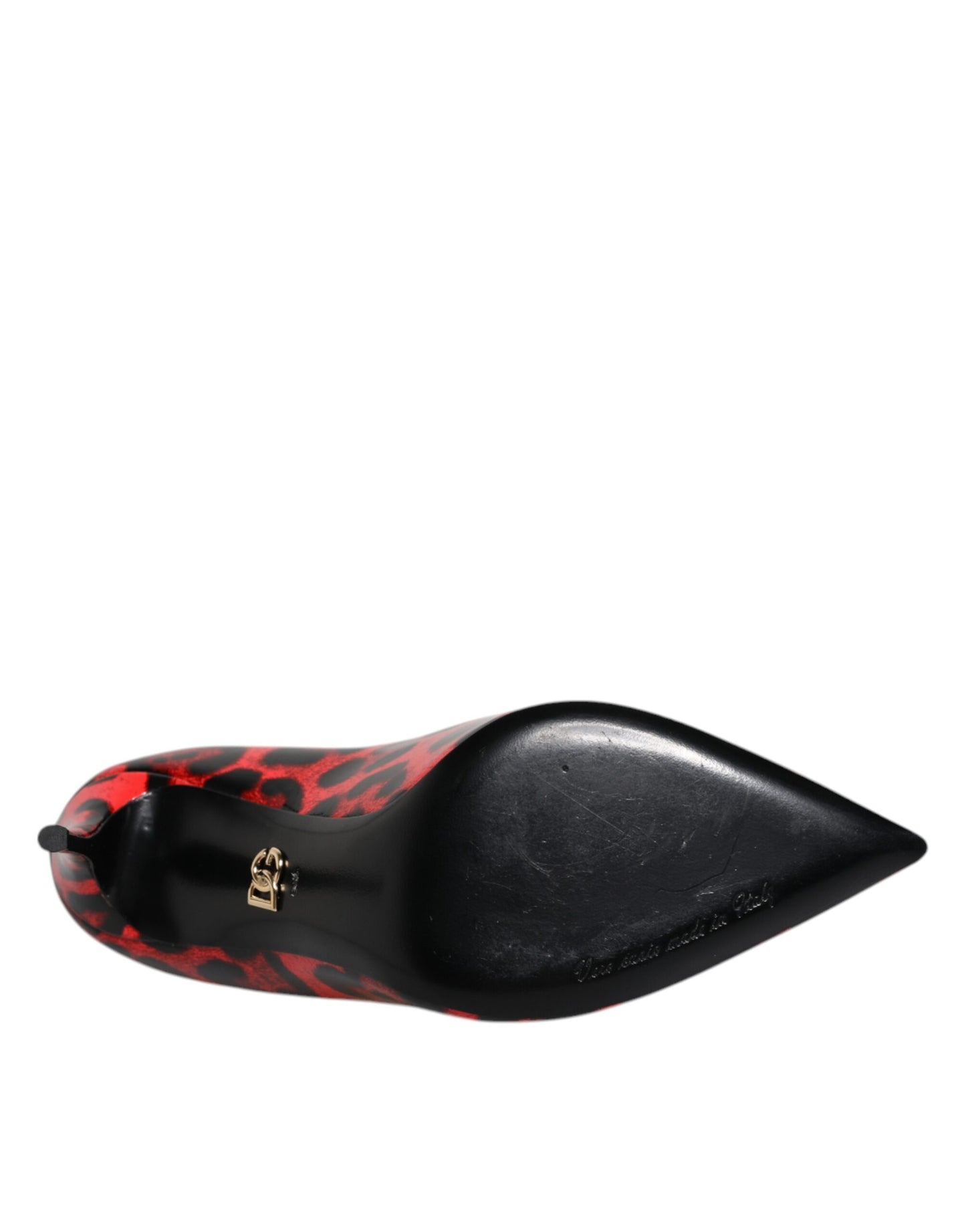 Dolce & Gabbana rode stiletto hakken van leer met luipaardprint.