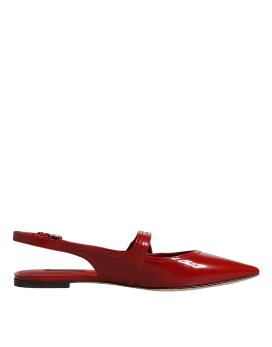 Dolce & Gabbana rode leren slingback sandalen