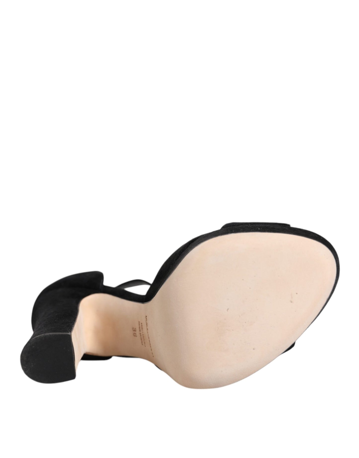 Dolce & Gabbana Zwarte Lederen Platform Sandalen met Hak