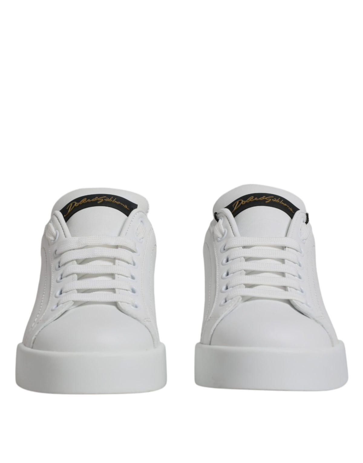 Dolce & Gabbana White Leather Classic Low Top Sneakers
