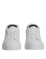 Dolce & Gabbana White Leather Classic Low Top Sneakers