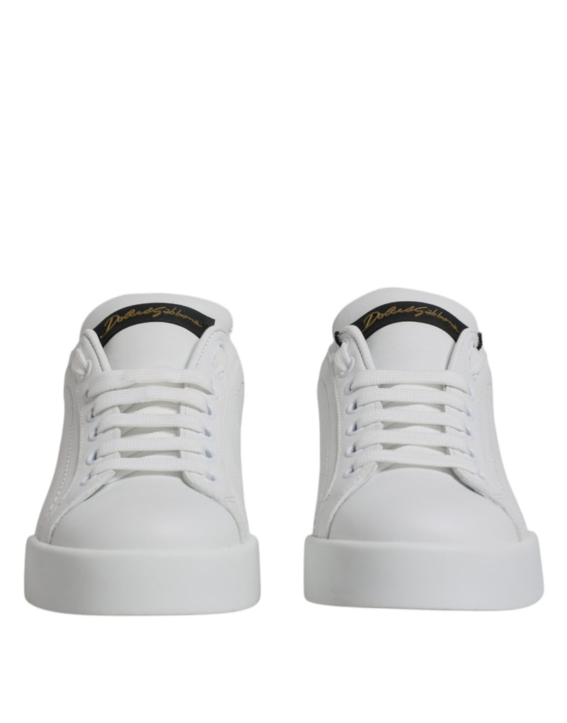 Dolce & Gabbana White Leather Classic Low Top Sneakers