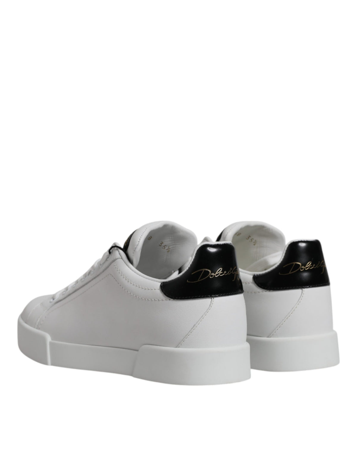 Dolce & Gabbana White Leather Classic Low Top Sneakers
