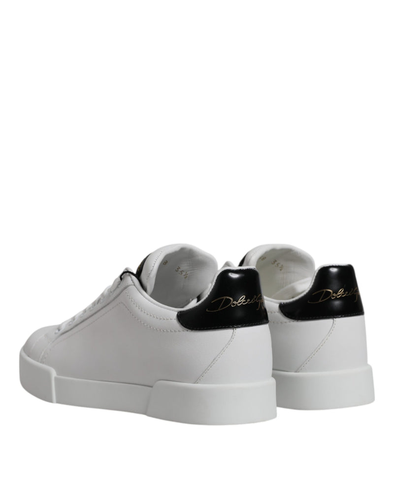 Dolce & Gabbana White Leather Classic Low Top Sneakers