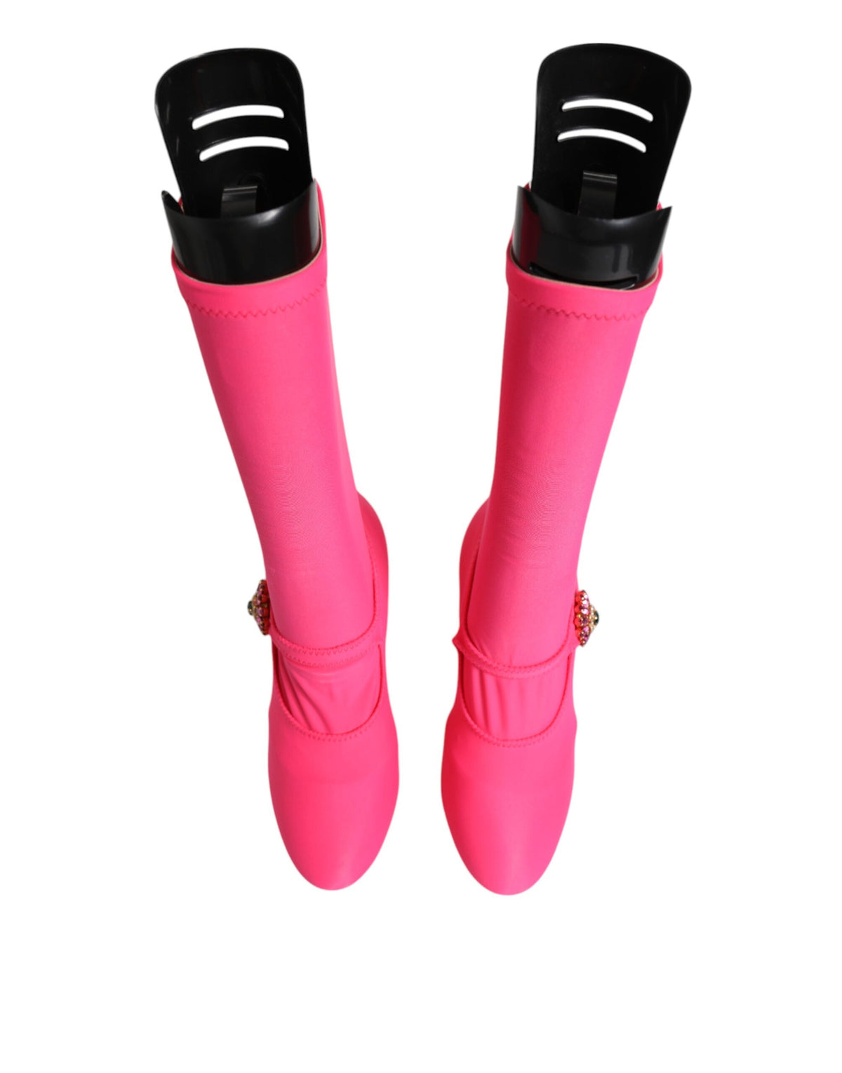 Dolce & Gabbana Pink Nylon Crystal Vally High Boots