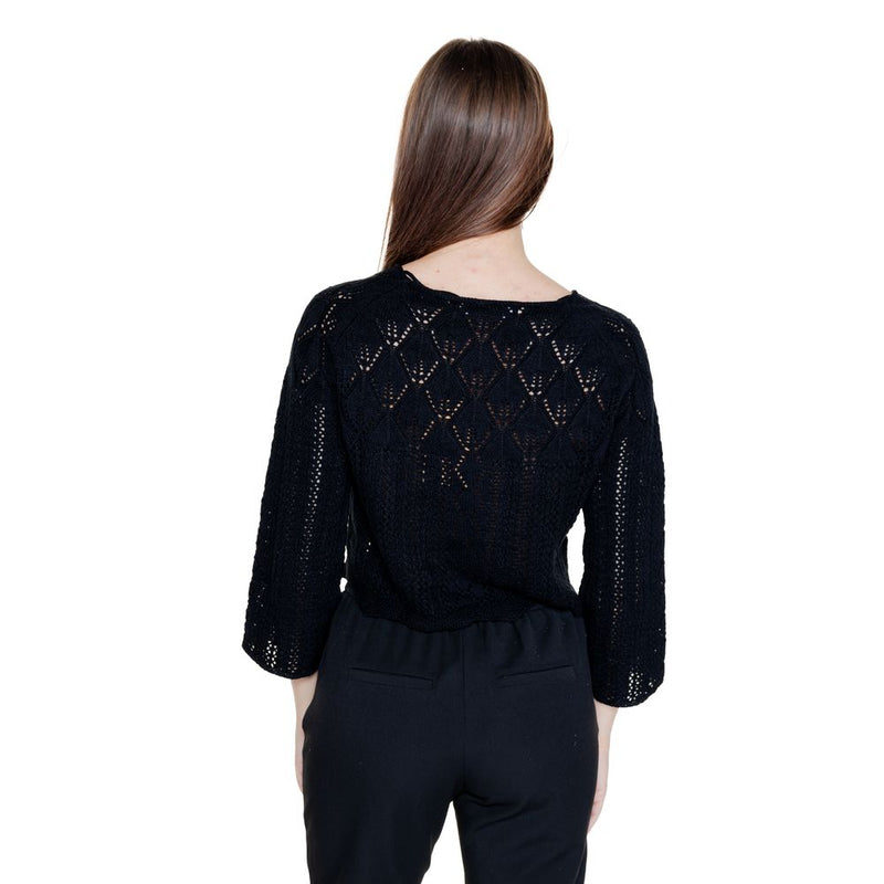 Vero Moda VMGINGER Black Cotton 3/4 Sleeve Pullover Sweater