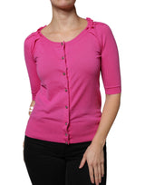 Dolce & Gabbana Cardigan en Laine Rose à Boutons