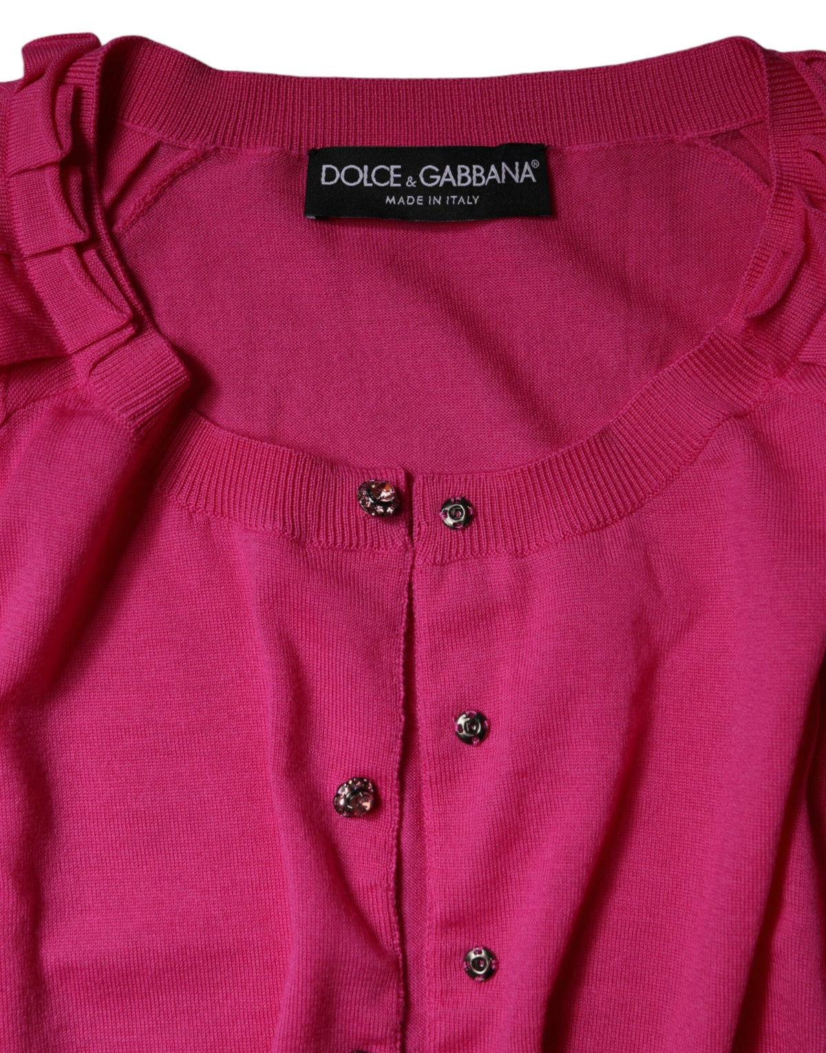 Dolce & Gabbana Cardigan en Laine Rose à Boutons