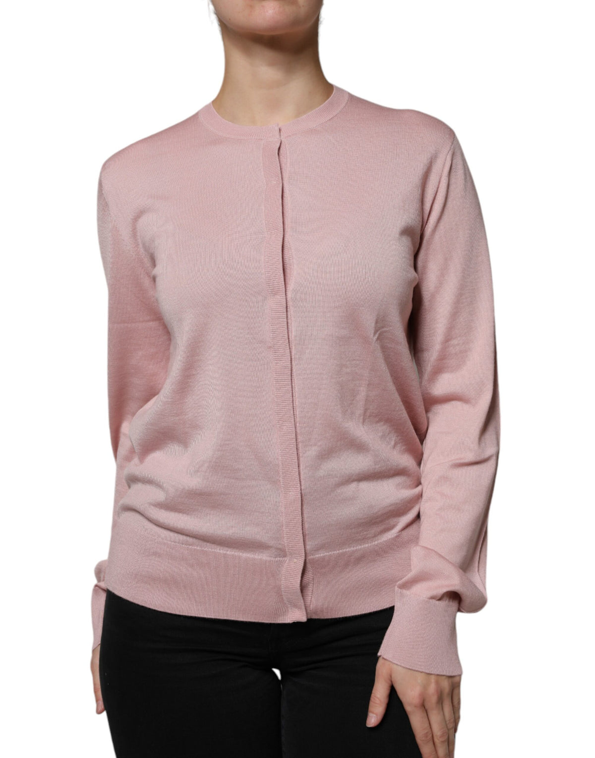 Dolce & Gabbana Cardigan en Laine Rose avec Boutons